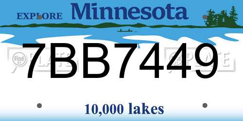 7BB7449 Minnesota License Plate