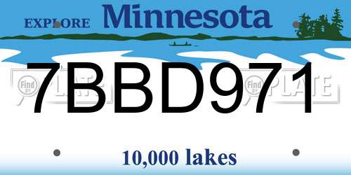 7BBD971 Minnesota License Plate