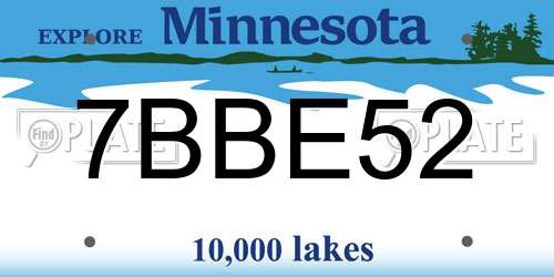 7BBE52 Minnesota License Plate