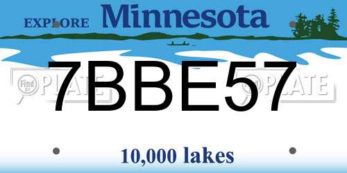 7BBE57 Minnesota License Plate