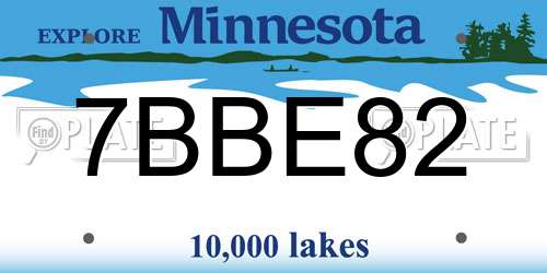 7BBE82 Minnesota License Plate
