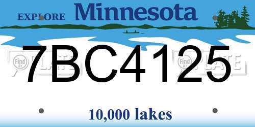7BC4125 Minnesota License Plate