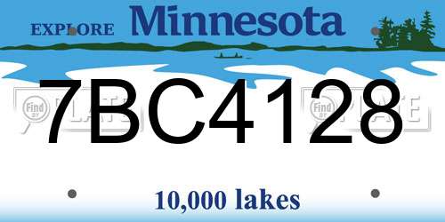 7BC4128 Minnesota License Plate