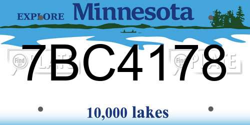 7BC4178 Minnesota License Plate