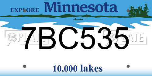 7BC535 Minnesota License Plate