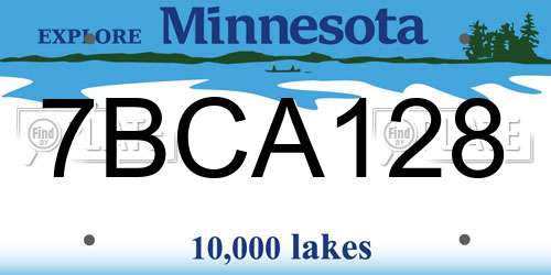 7BCA128 Minnesota License Plate
