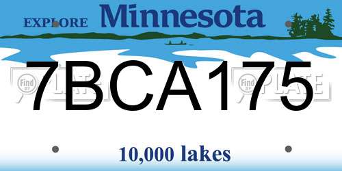 7BCA175 Minnesota License Plate