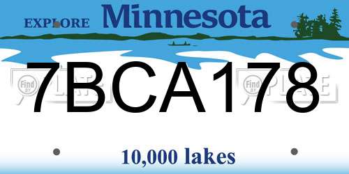 7BCA178 Minnesota License Plate