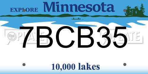 7BCB35 Minnesota License Plate