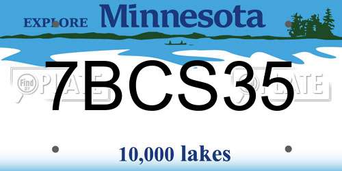 7BCS35 Minnesota License Plate