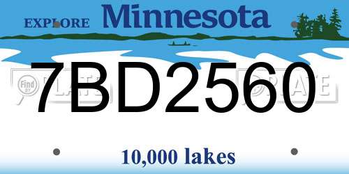 7BD2560 Minnesota License Plate
