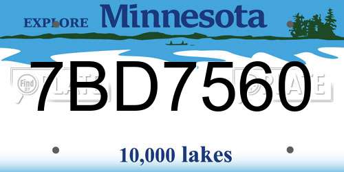 7BD7560 Minnesota License Plate