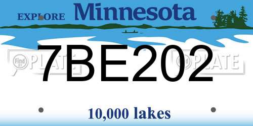 7BE202 Minnesota License Plate