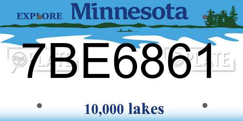 7BE6861 Minnesota License Plate