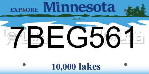 7BEG561 Minnesota License Plate