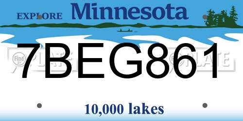 7BEG861 Minnesota License Plate