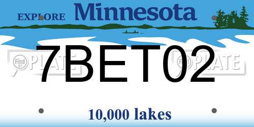 7BET02 Minnesota License Plate