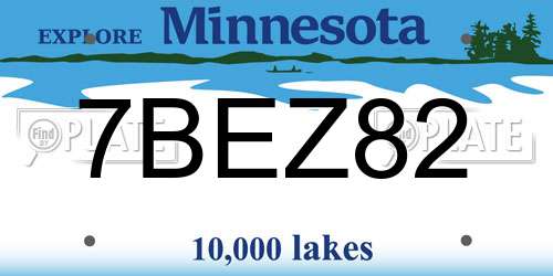 7BEZ82 Minnesota License Plate
