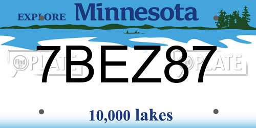 7BEZ87 Minnesota License Plate