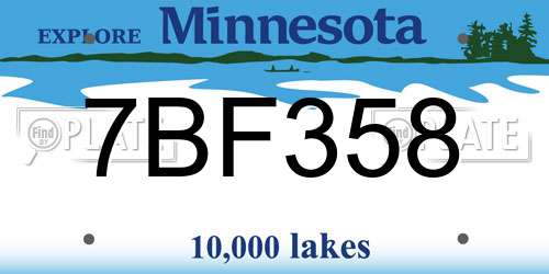 7BF358 Minnesota License Plate