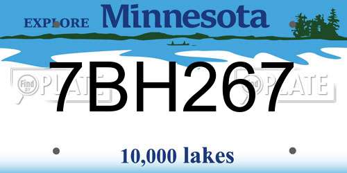 7BH267 Minnesota License Plate