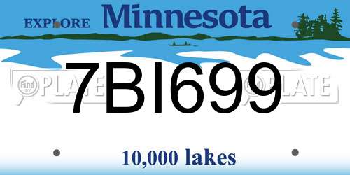 7BI699 Minnesota License Plate