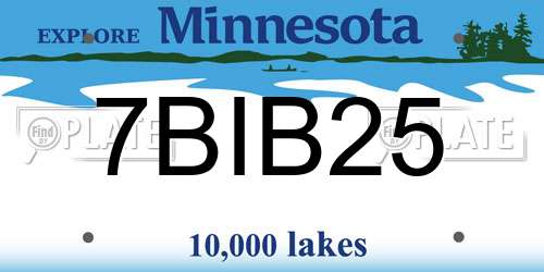 7BIB25 Minnesota License Plate