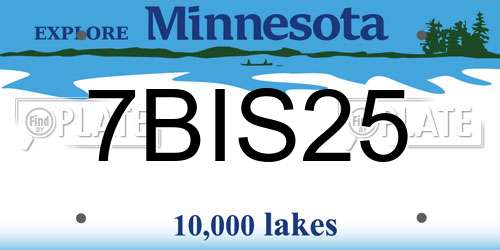7BIS25 Minnesota License Plate
