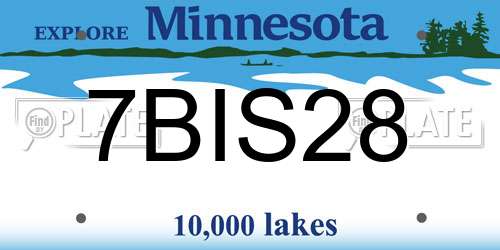 7BIS28 Minnesota License Plate