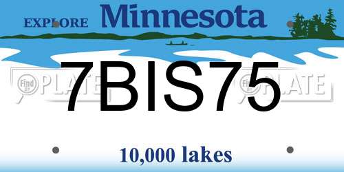 7BIS75 Minnesota License Plate