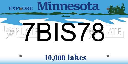 7BIS78 Minnesota License Plate