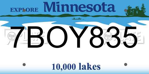 7BOY835 Minnesota License Plate