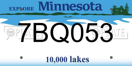 7BQ053 Minnesota License Plate