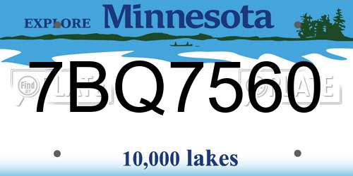 7BQ7560 Minnesota License Plate