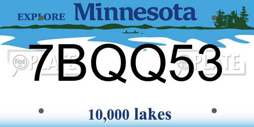 7BQQ53 Minnesota License Plate
