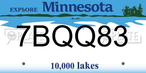 7BQQ83 Minnesota License Plate