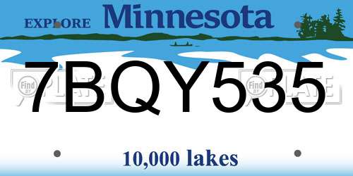 7BQY535 Minnesota License Plate