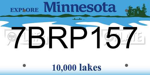 7BRP157 Minnesota License Plate