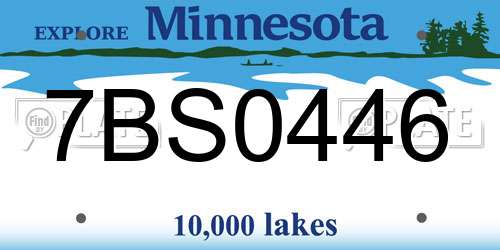 7BS0446 Minnesota License Plate