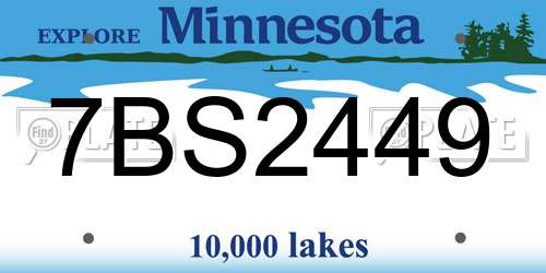 7BS2449 Minnesota License Plate