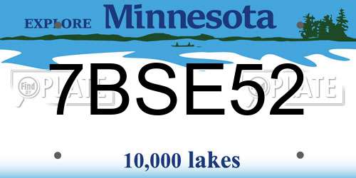 7BSE52 Minnesota License Plate