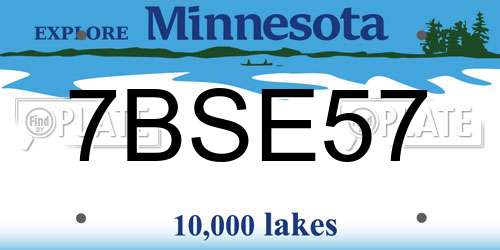 7BSE57 Minnesota License Plate
