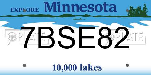 7BSE82 Minnesota License Plate