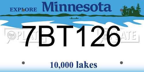 7BT126 Minnesota License Plate