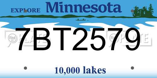 7BT2579 Minnesota License Plate