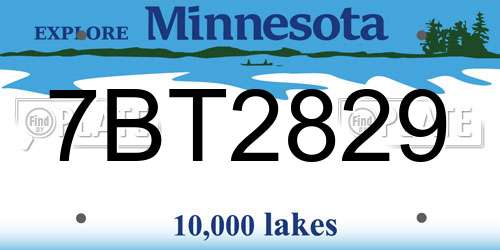 7BT2829 Minnesota License Plate