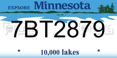 7BT2879 Minnesota License Plate