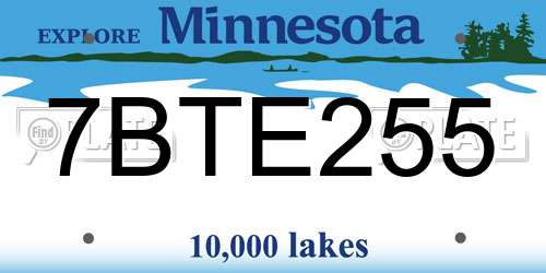 7BTE255 Minnesota License Plate