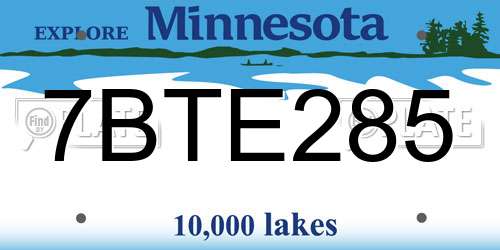 7BTE285 Minnesota License Plate