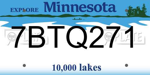7BTQ271 Minnesota License Plate